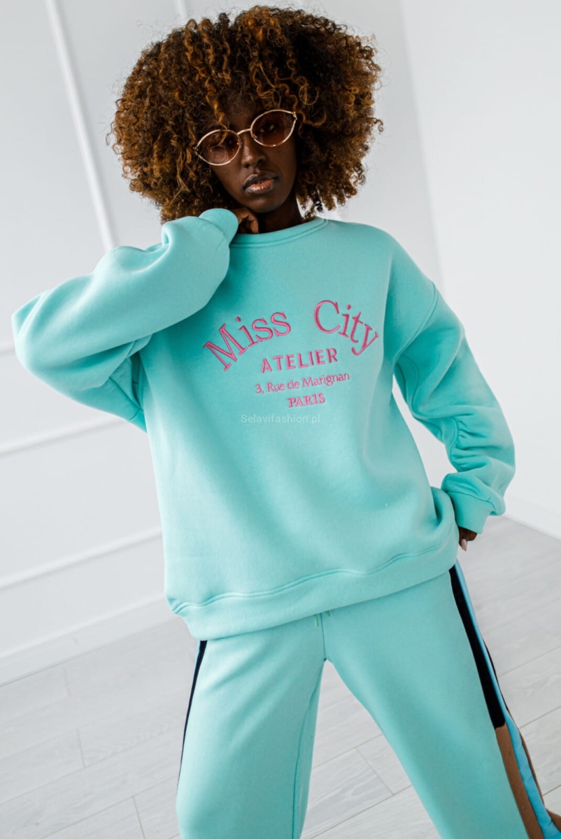 Bluza Paris Miss City miętowa