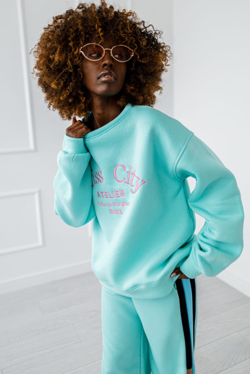 Bluza Paris Miss City miętowa