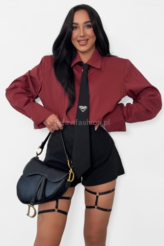 Koszula z krawatem La Milla bordowa