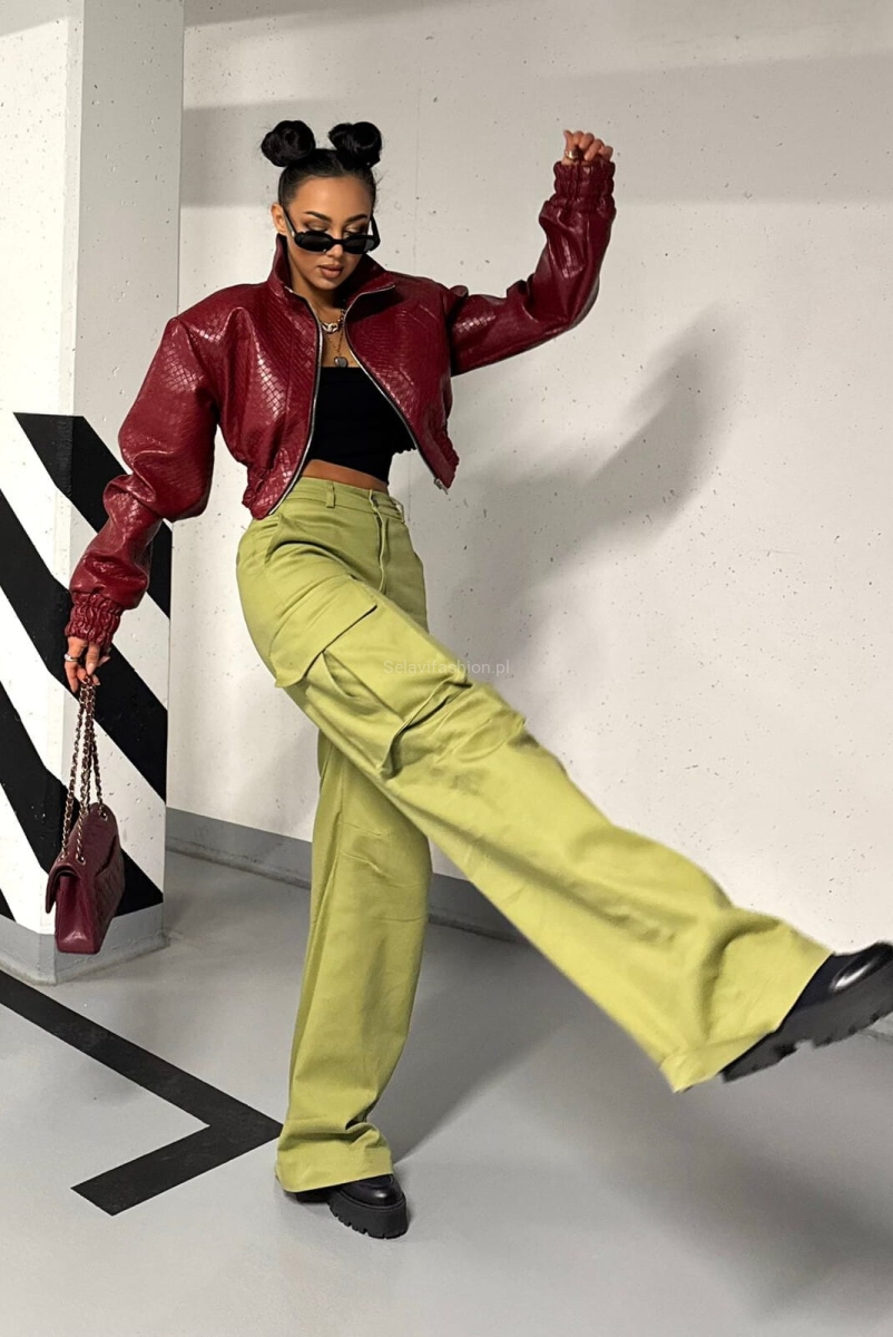 Spodnie bojówki cargo z prostymi nogawkami La Milla zielone