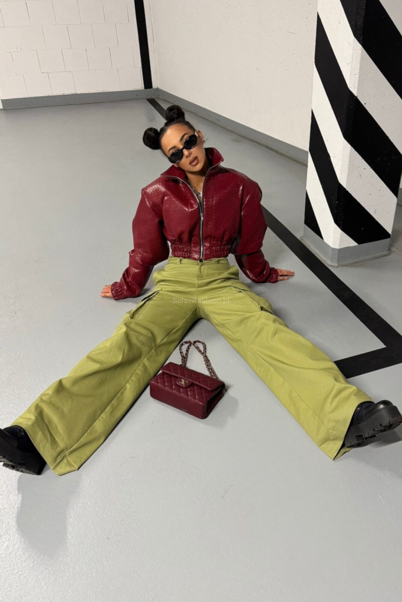 Spodnie bojówki cargo z prostymi nogawkami La Milla zielone