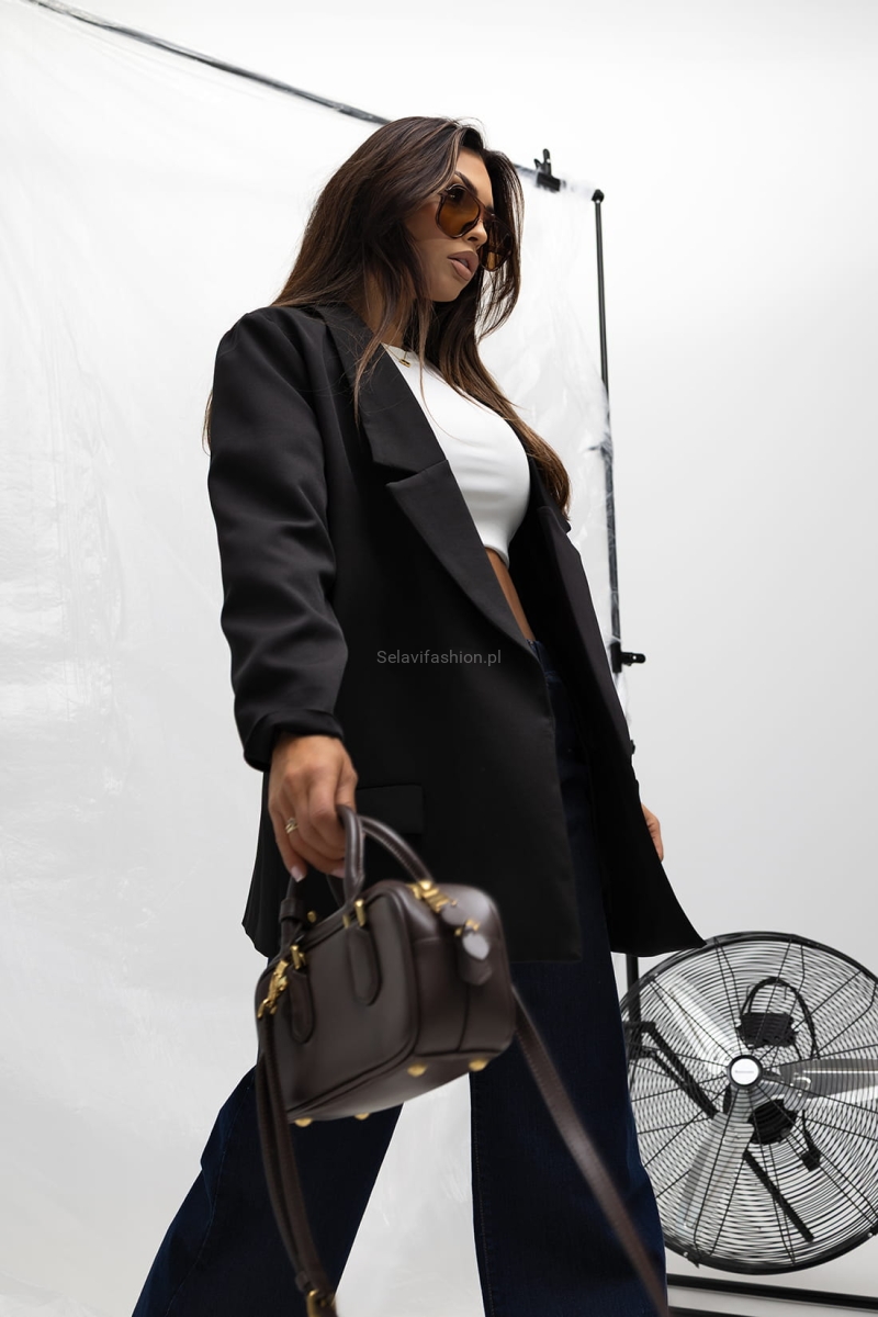 Marynarka z ozdobnym tyłem Artistic Vision Miss City Official czarna