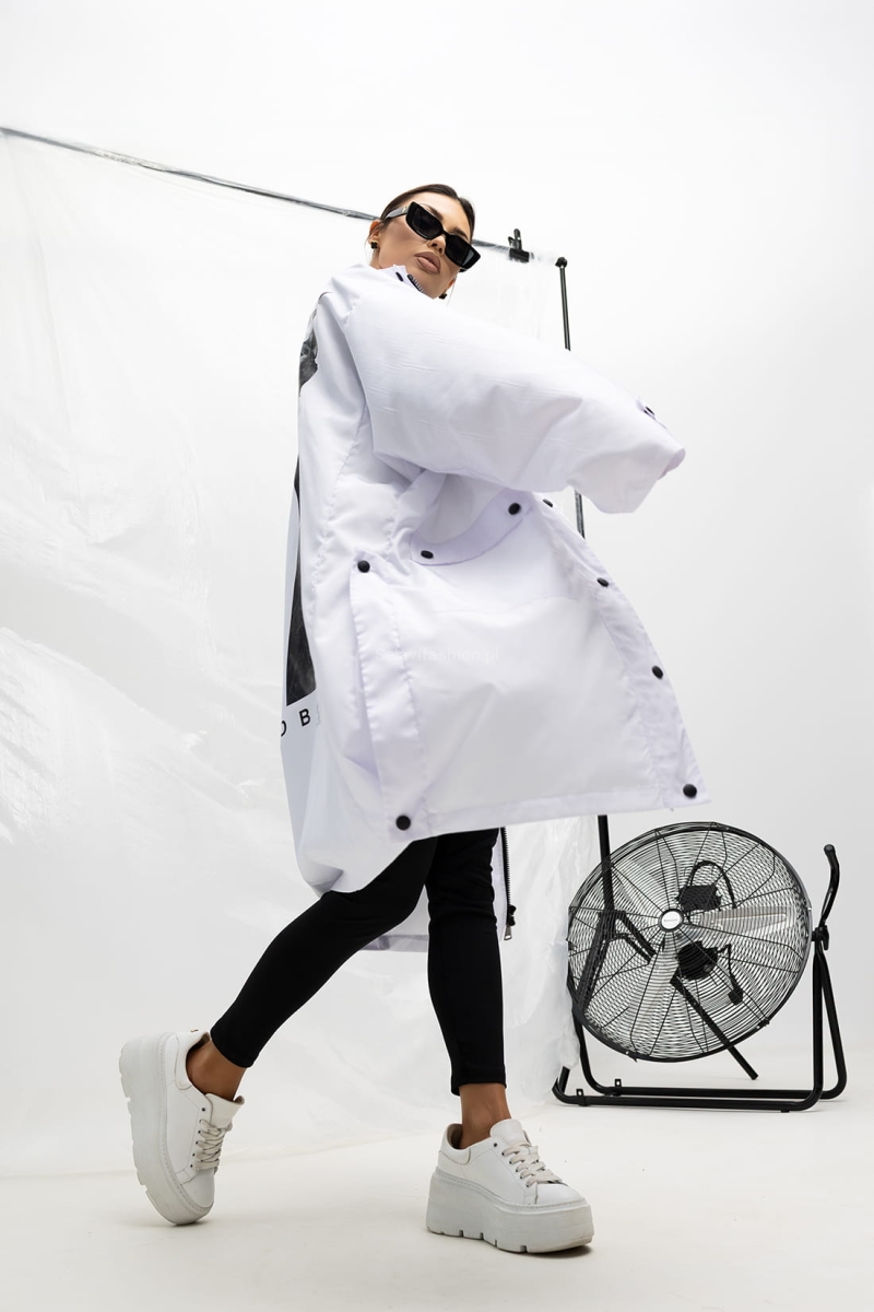 Kurtka płaszcz waterproof Urban Edge Miss City Official biała