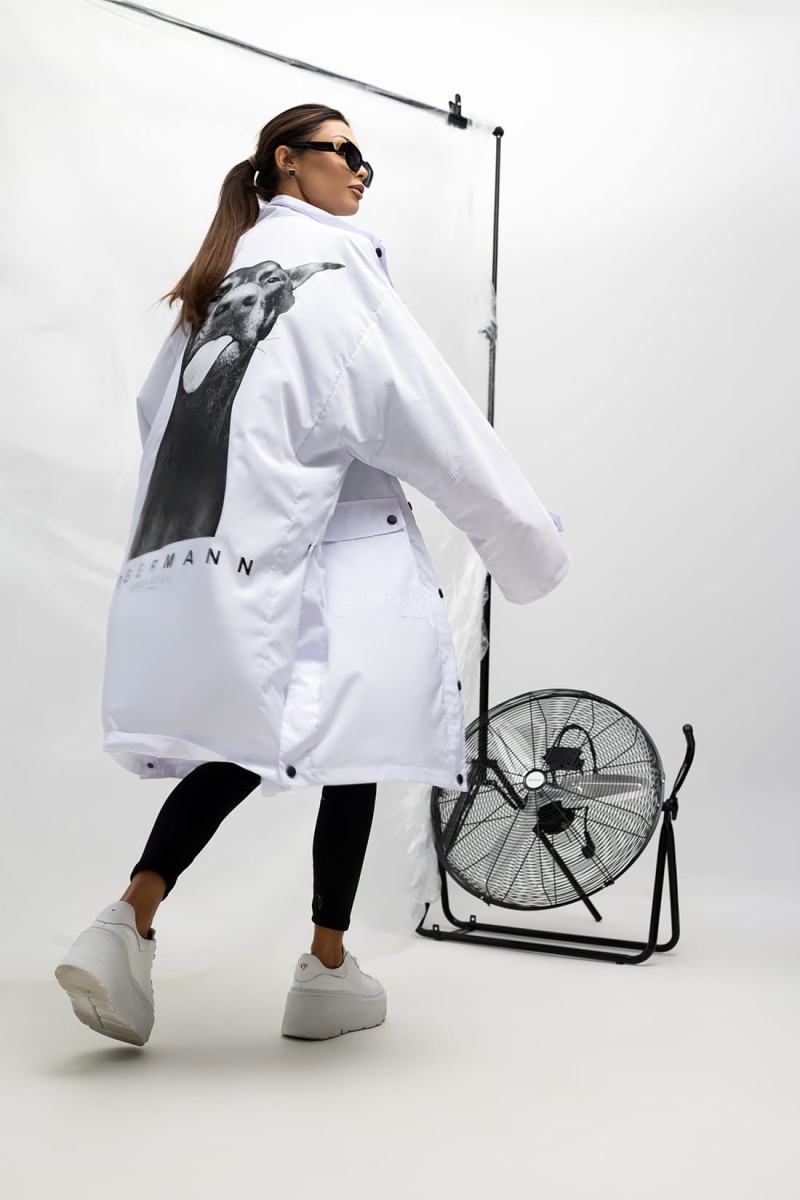 Kurtka płaszcz waterproof Urban Edge Miss City Official biała