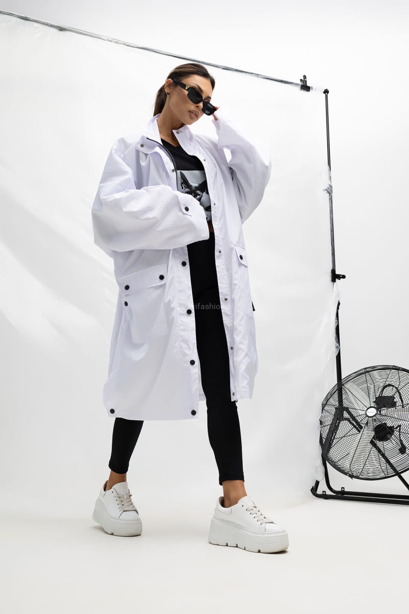 Kurtka płaszcz waterproof Urban Edge Miss City Official biała