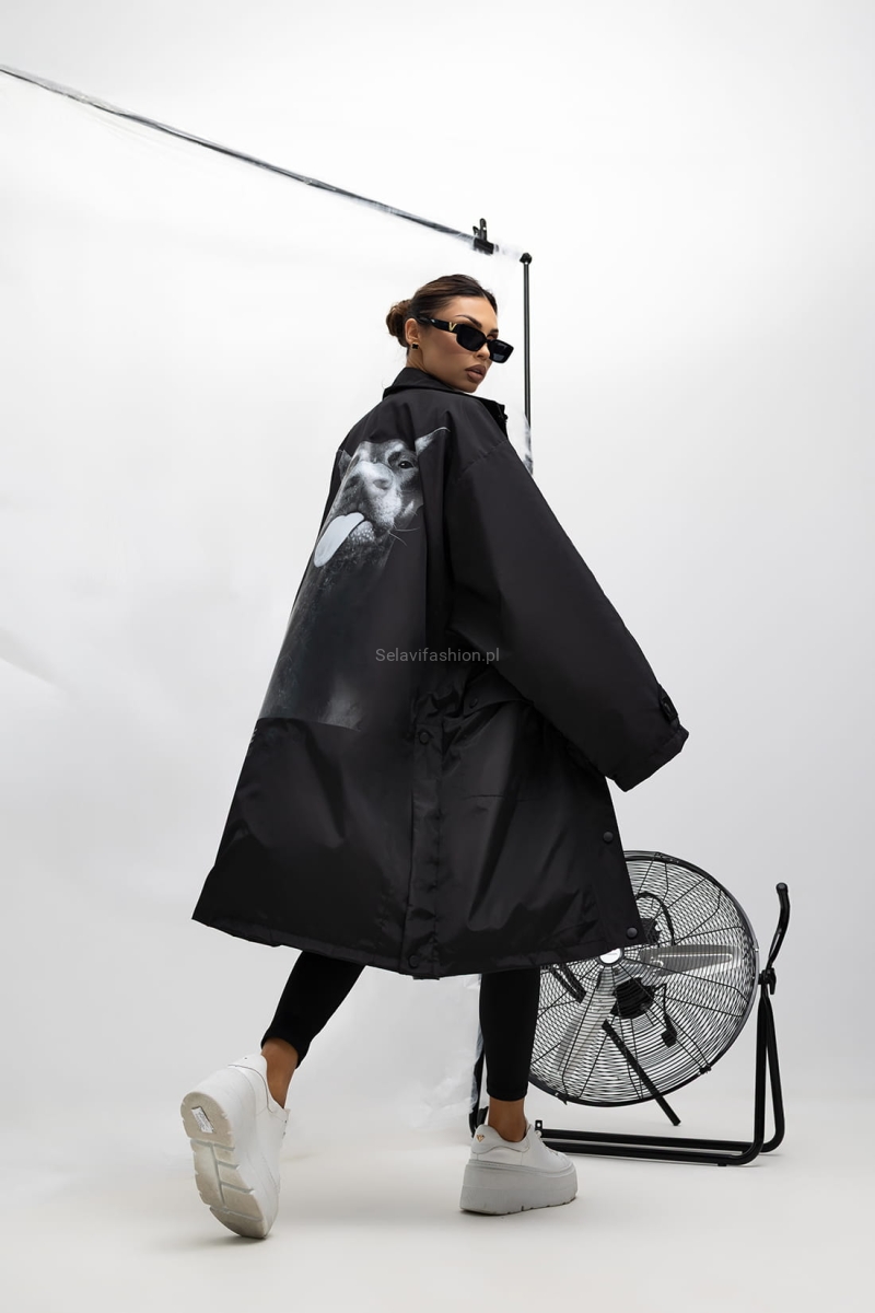 Kurtka płaszcz waterproof Urban Edge Miss City Official czarna