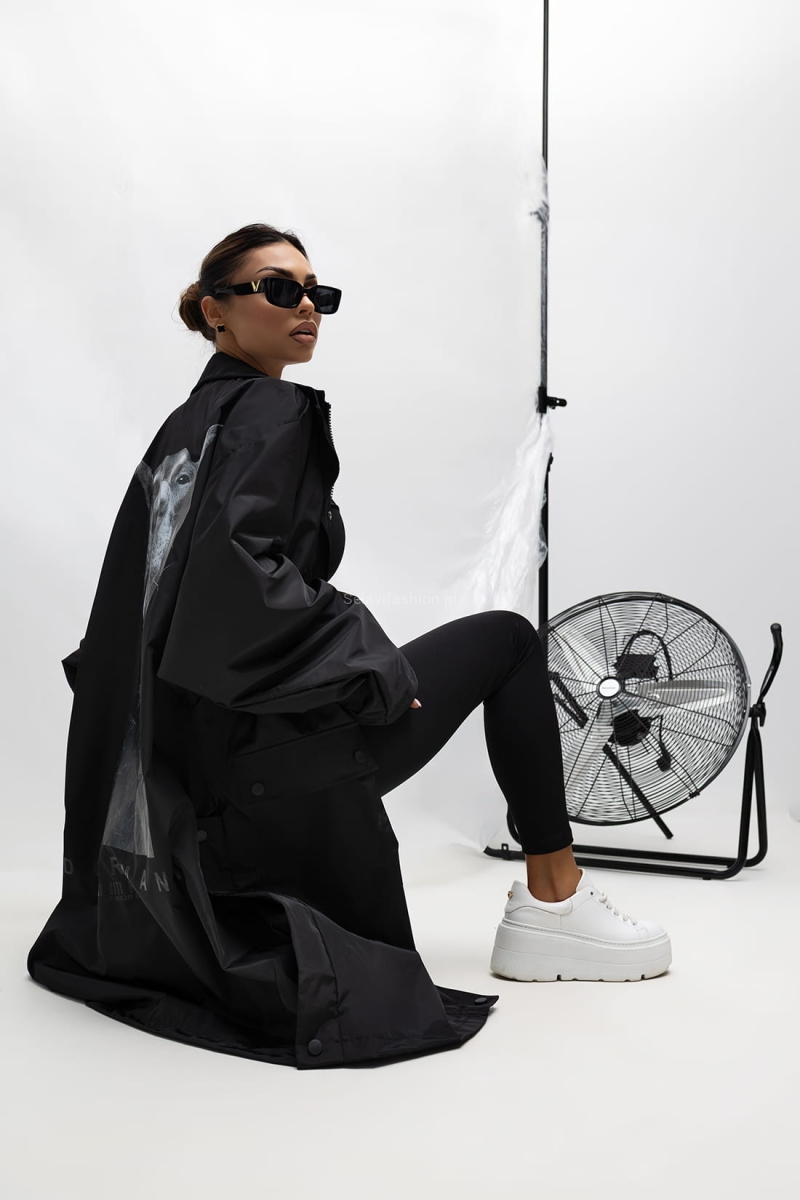 Kurtka płaszcz waterproof Urban Edge Miss City Official czarna