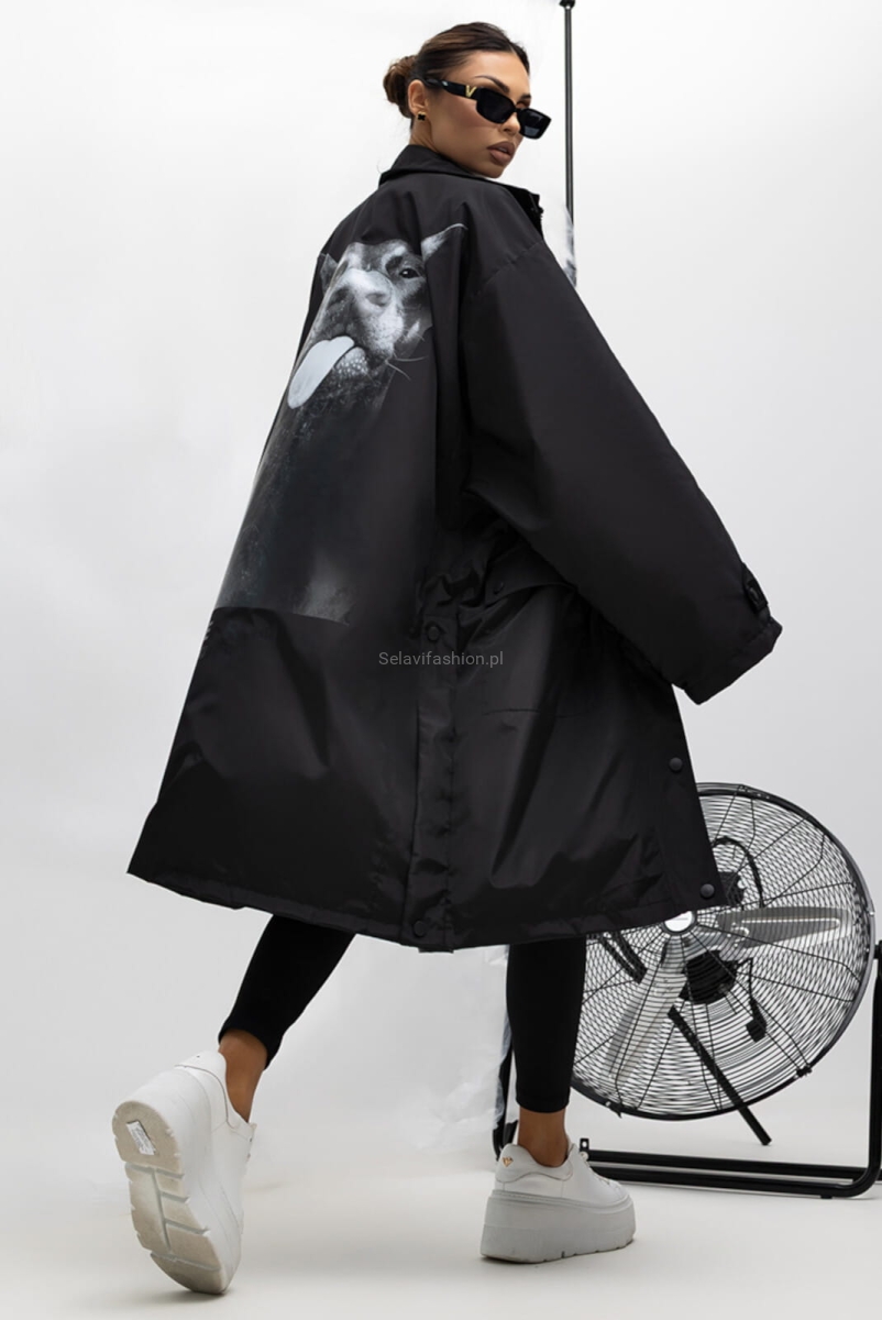 Kurtka płaszcz waterproof Urban Edge Miss City Official czarna