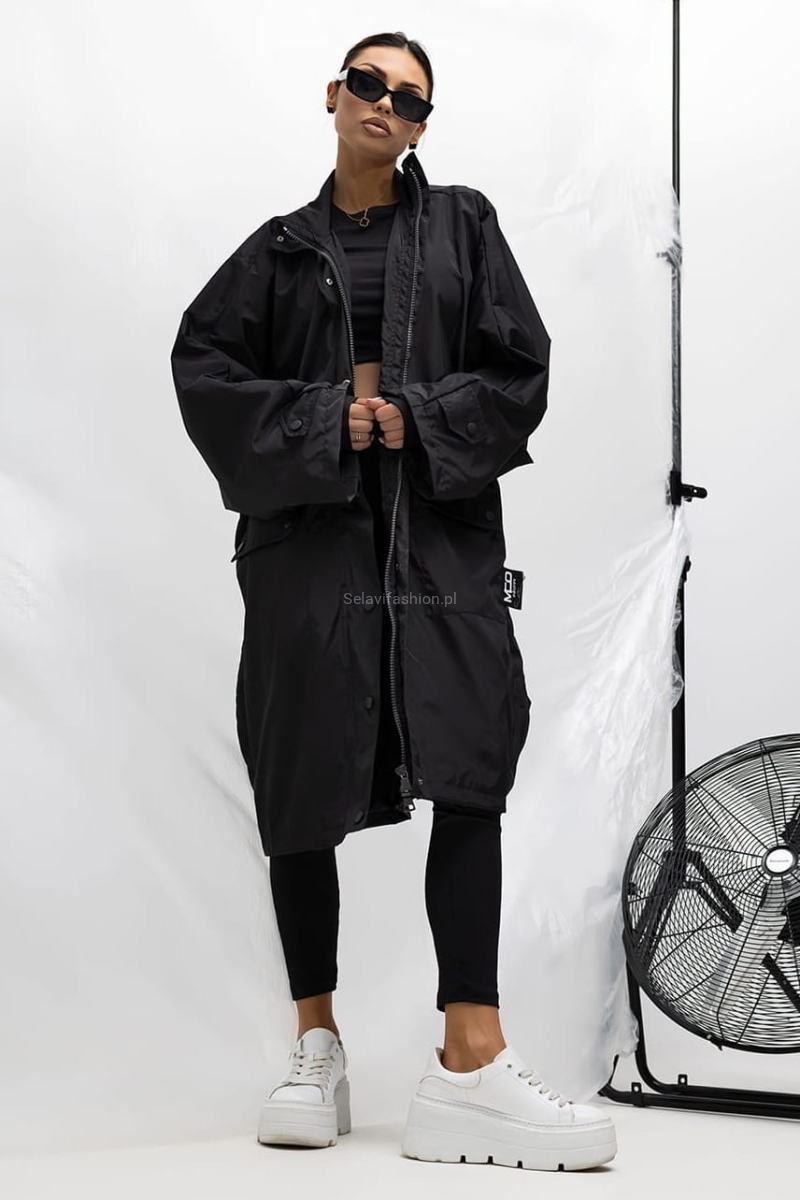 Kurtka płaszcz waterproof Urban Edge Miss City Official czarna