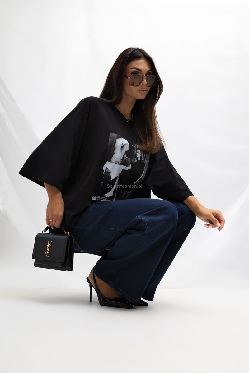 T-Shirt bluzka Poodle Miss City Official czarna