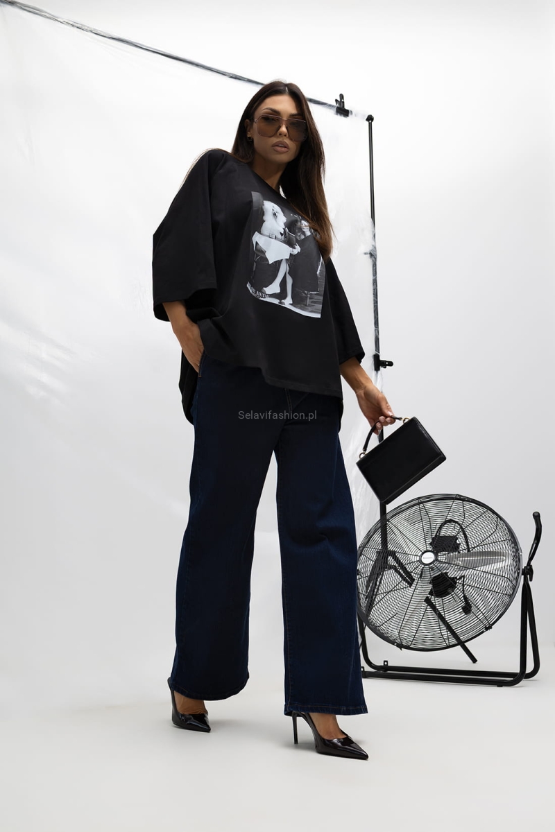 T-Shirt bluzka Poodle Miss City Official czarna