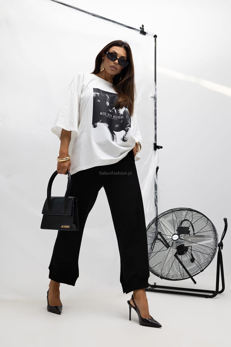 T-Shirt bluzka Doberman Friend Miss City Official biały