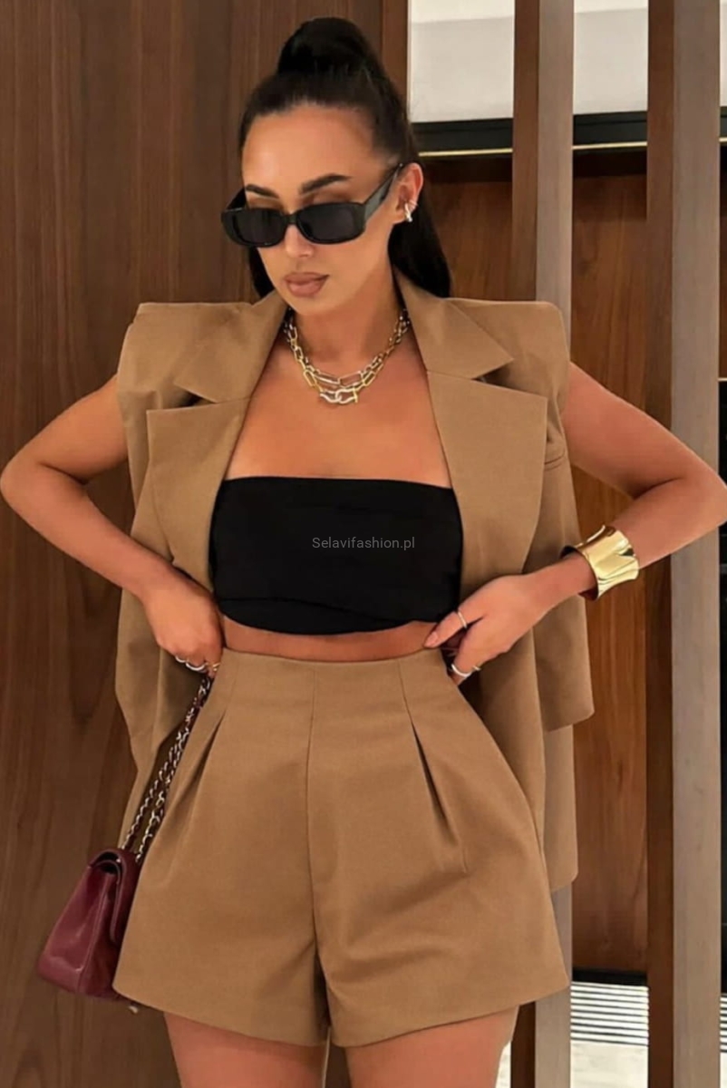Eleganckie spodenki bombki La Milla camel