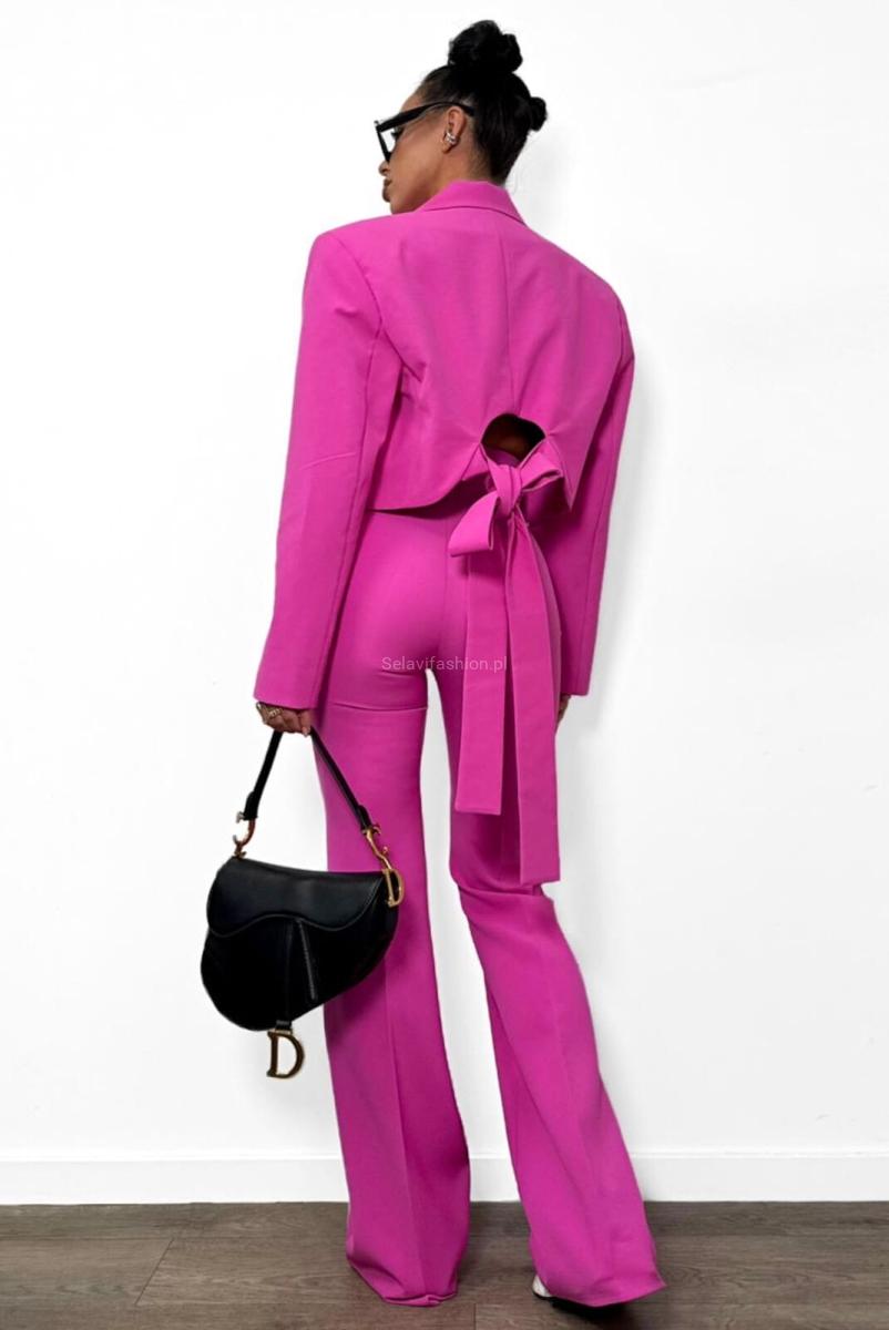 Szerokie eleganckie spodnie dzwony LaMilla fuksja