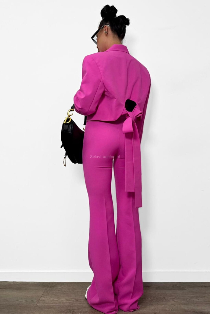 Szerokie eleganckie spodnie dzwony LaMilla fuksja