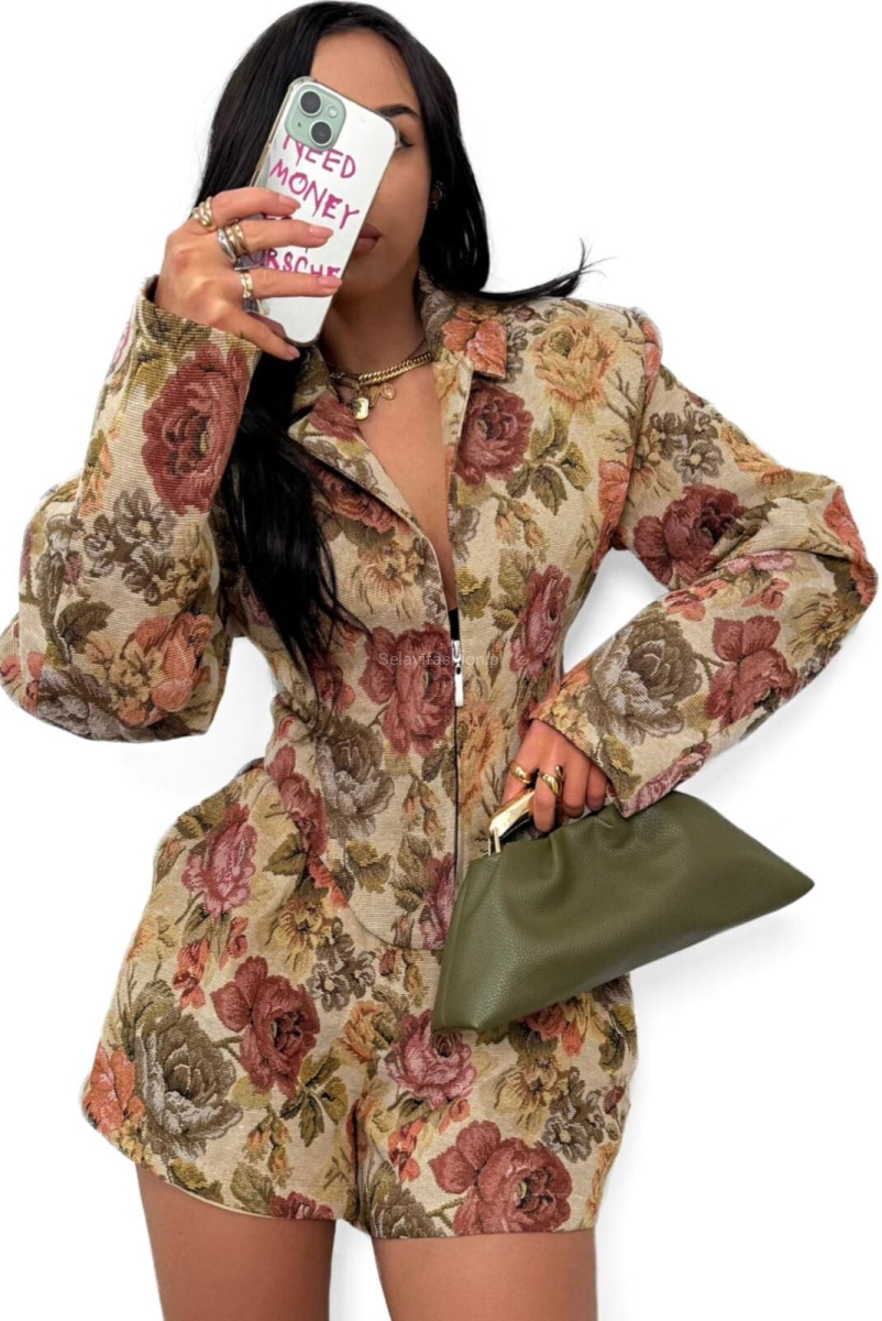 Krótka marynarka żakardowa na zamek La Milla różowa