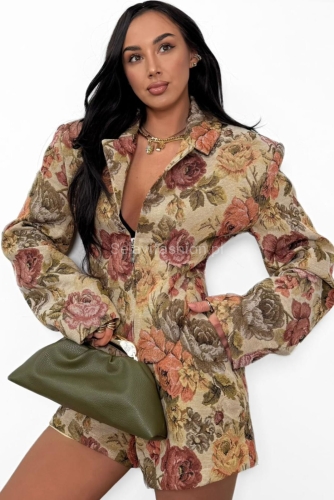 Krótka marynarka żakardowa na zamek La Milla różowa