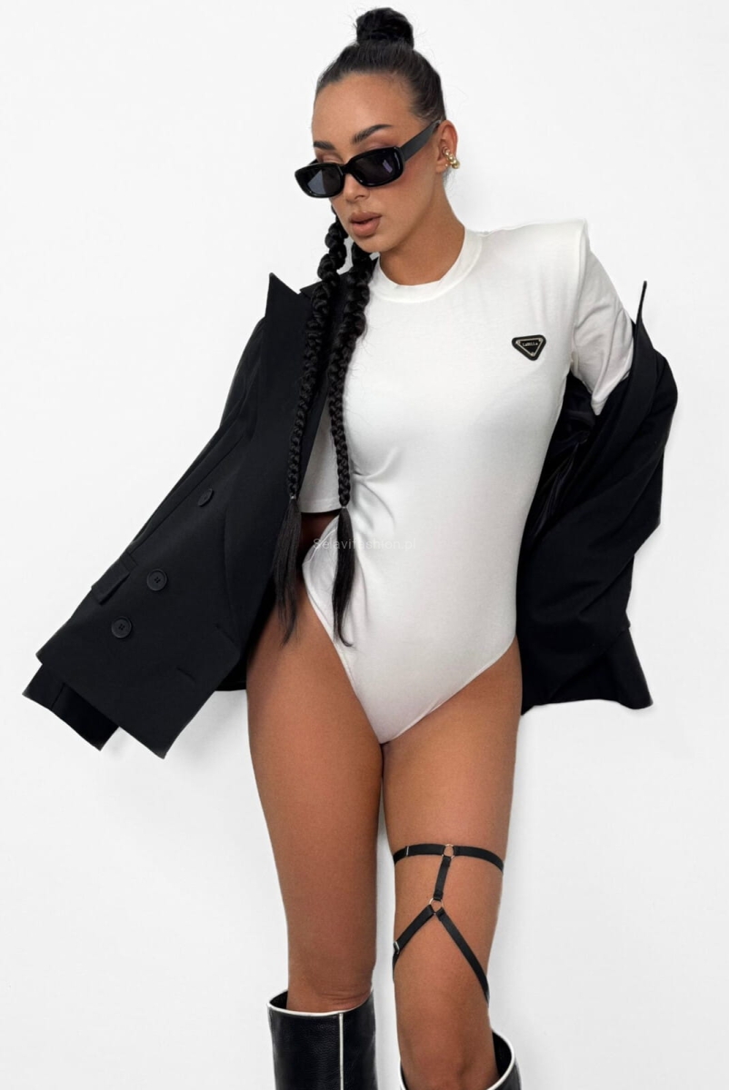 Klasyczne body z krótkim rękawem La Milla białe