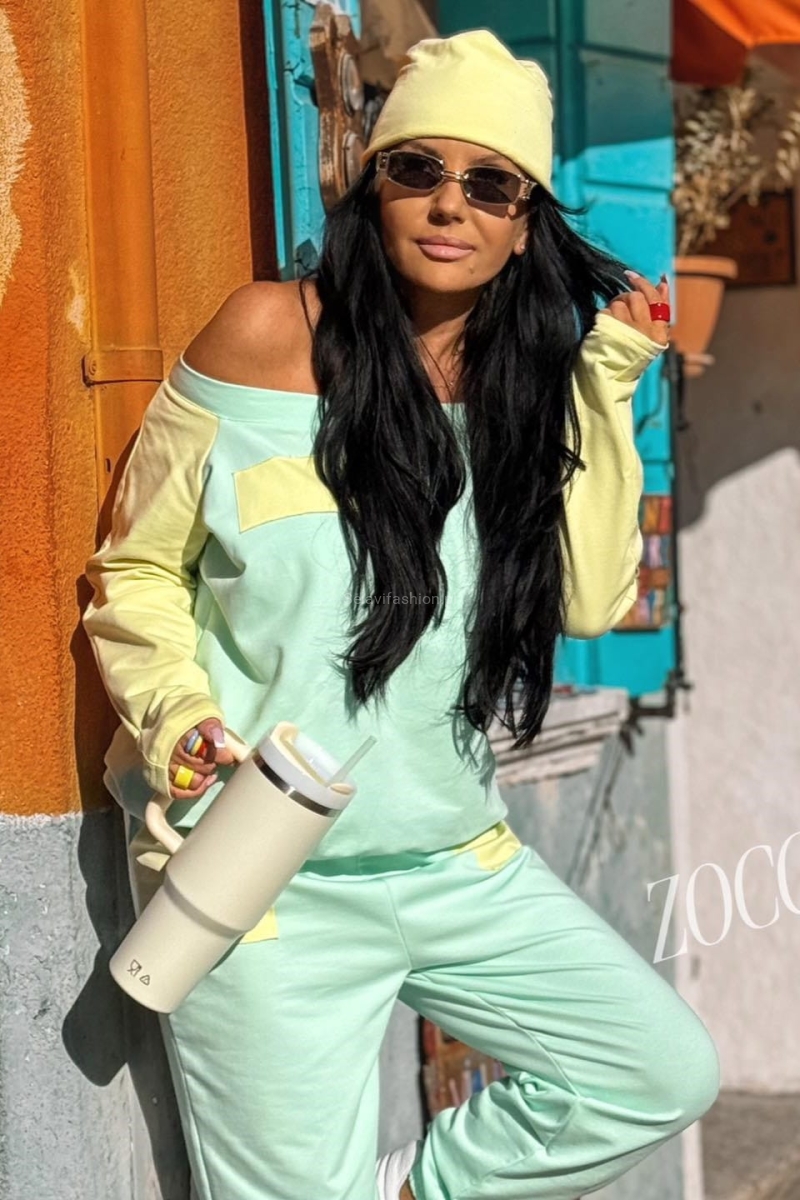 Komplet bawełniany Pastel love Zocco błękitny