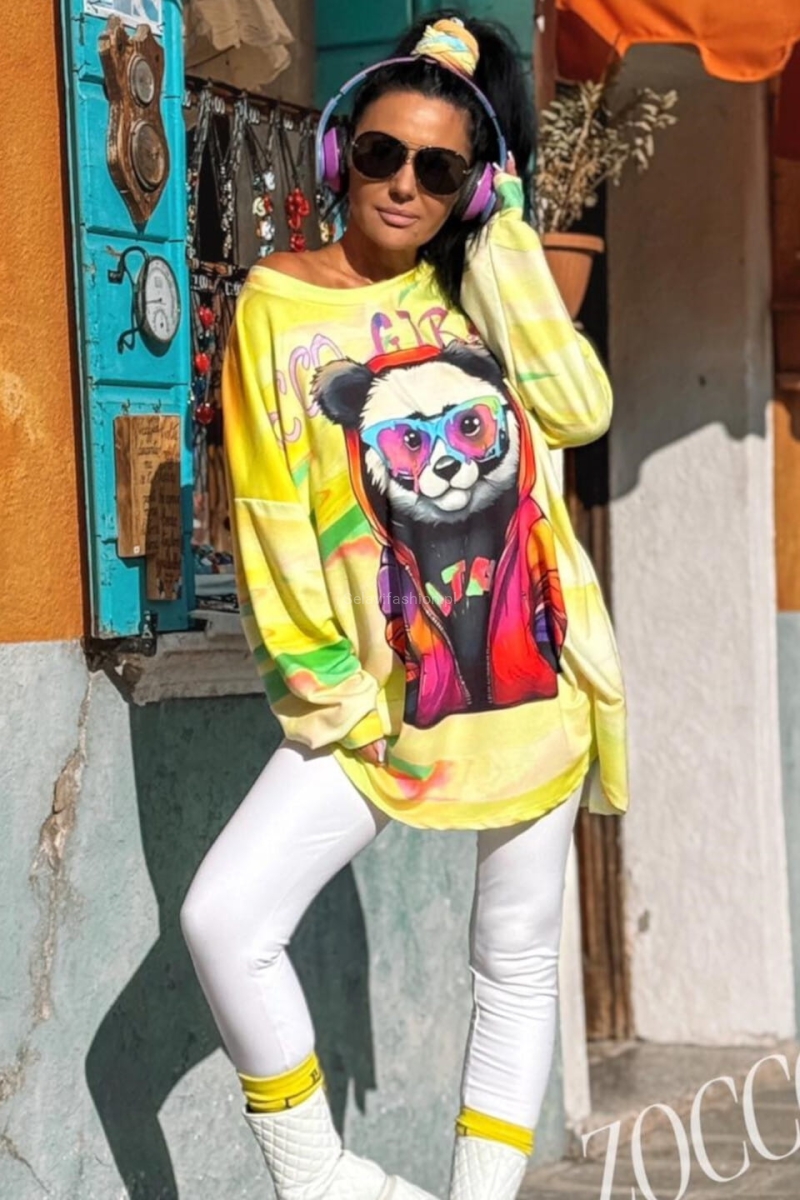 Tunika damska Girls Panda Zocco żółta