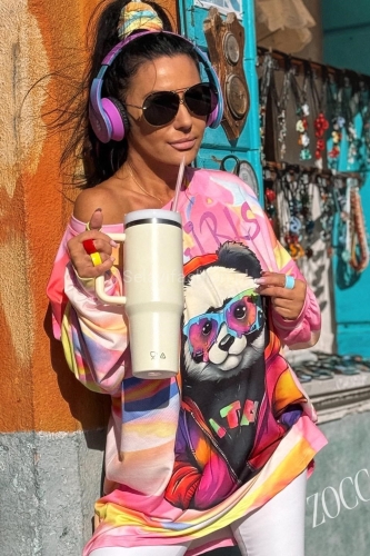 Tunika damska Girls Panda Zocco różowa