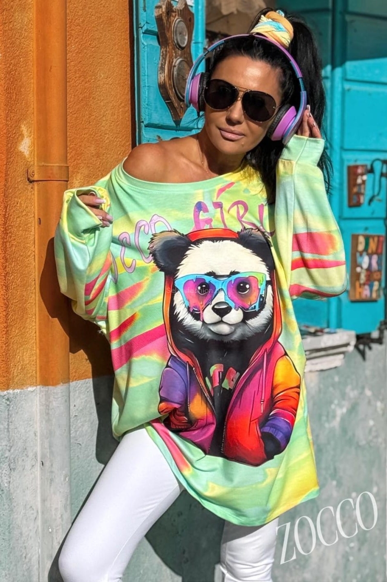 Tunika damska Girls Panda Zocco zielona