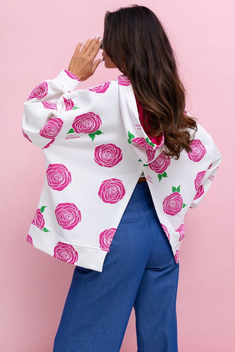 Bluza z rozcięciem LADYBIRD Lavestino biała z różowym