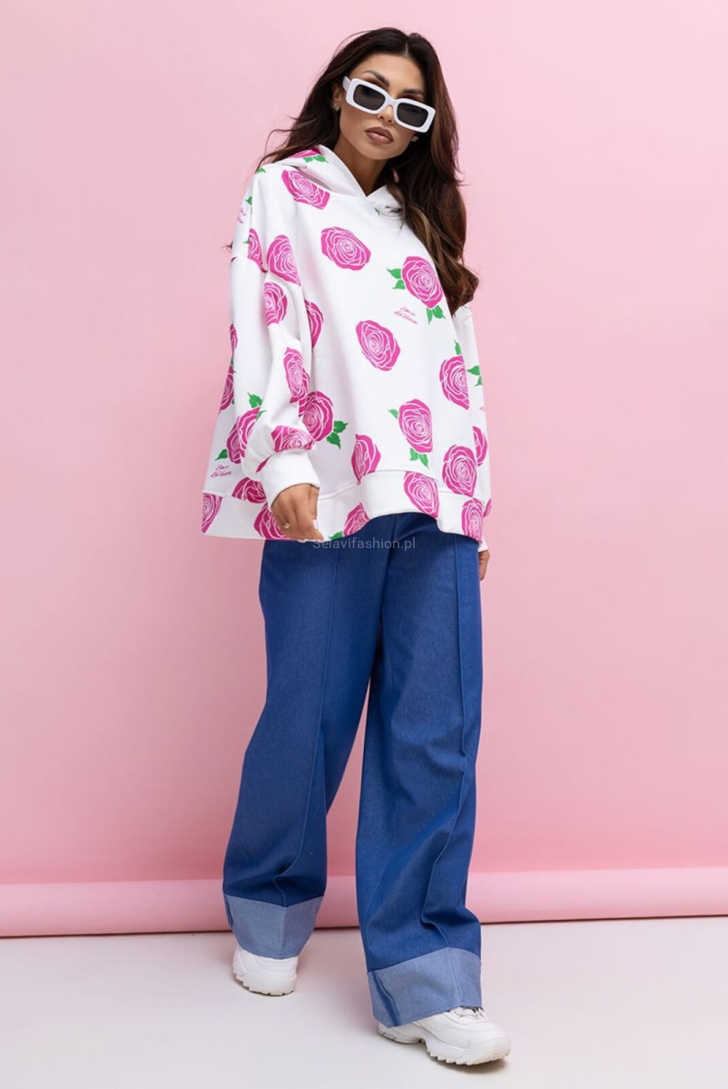 Bluza z rozcięciem LADYBIRD Lavestino biała z różowym