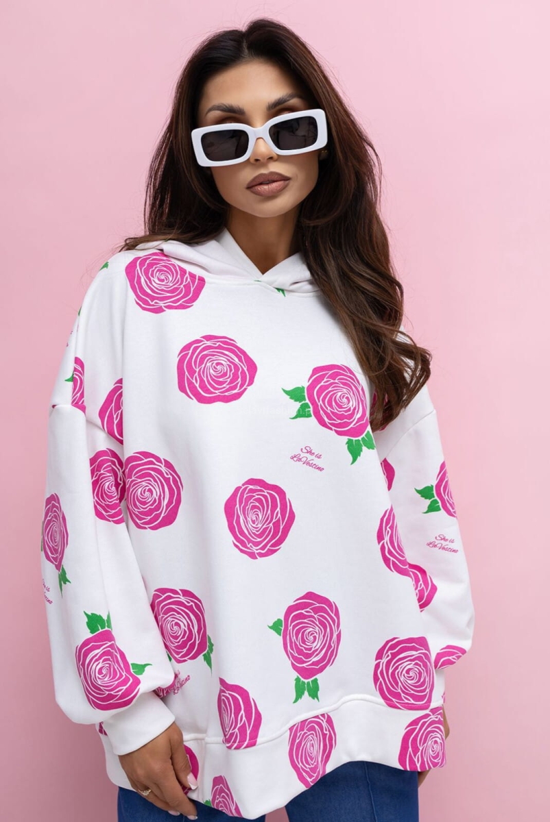 Bluza z rozcięciem LADYBIRD Lavestino biała z różowym