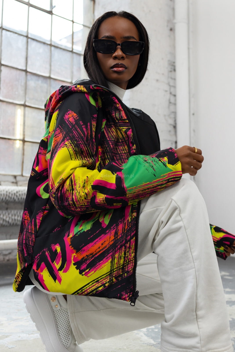 Krótka dwustronna kurtka Glam LaDonna czarna