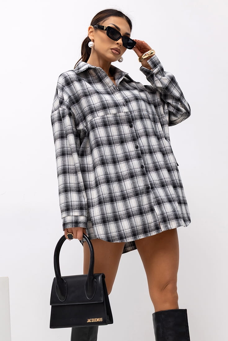 Szorty spodenki w kratę Need You More Miss City Official szare