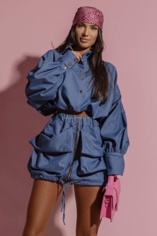 Koszula ze ściągaczem RICH Lavestino granatowa