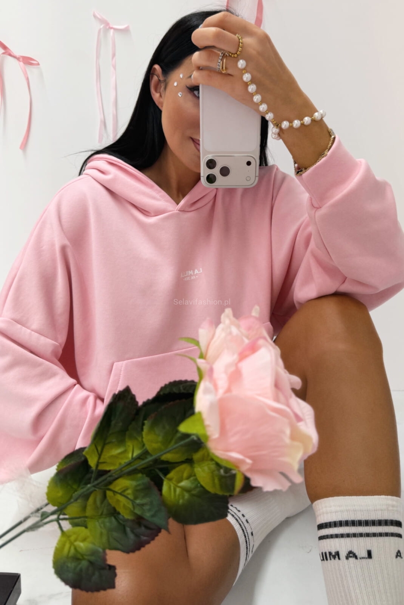 Bluza z kapturem La Milla różowa
