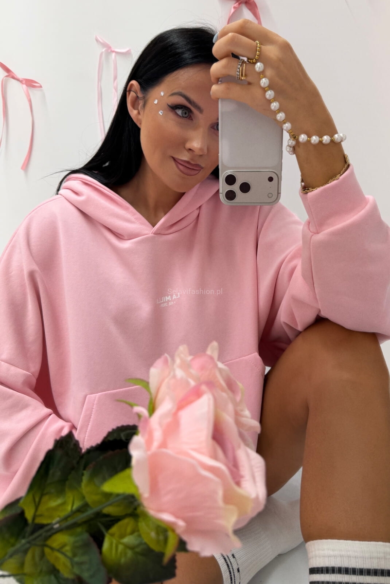 Bluza z kapturem La Milla różowa