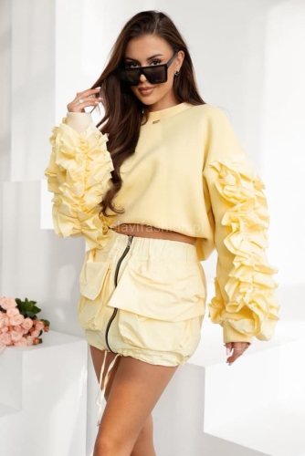 Bluza z marszczonymi rękawami RIO Lavestino żółta
