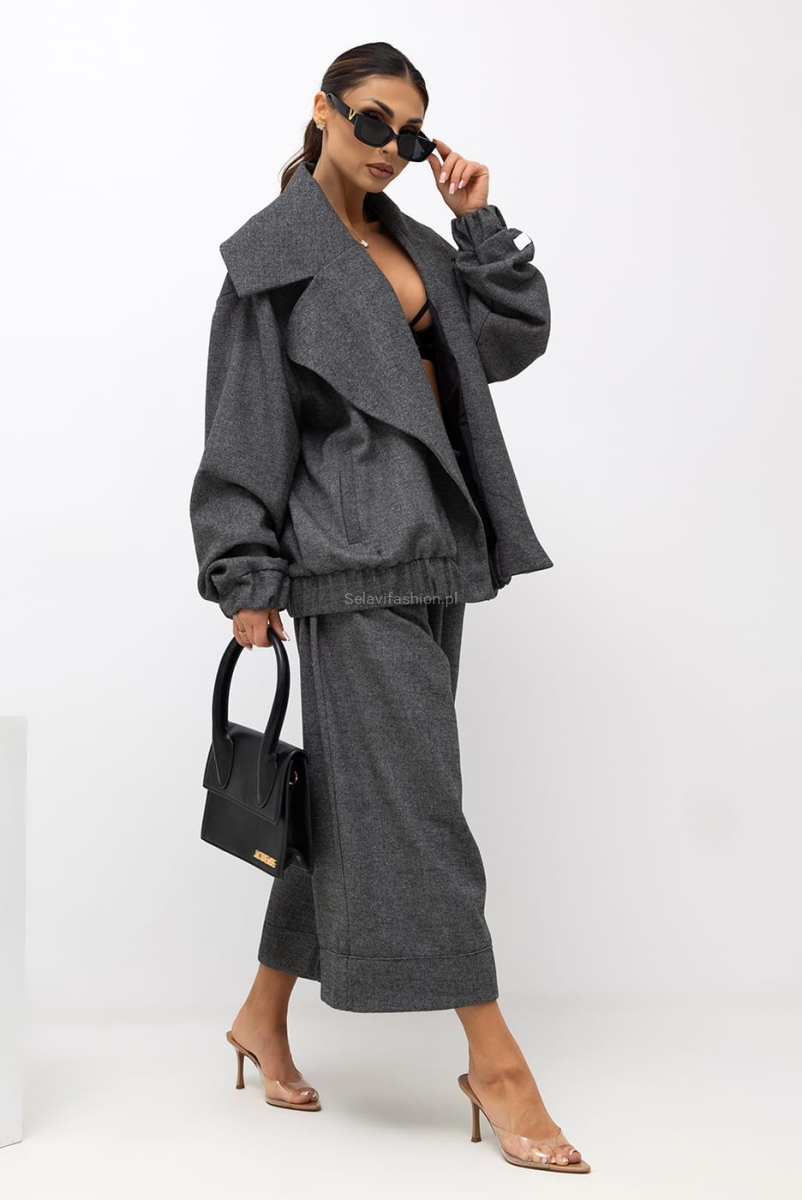 Komplet marynarka i spodnie Nights Like These Miss City Official grafitowy