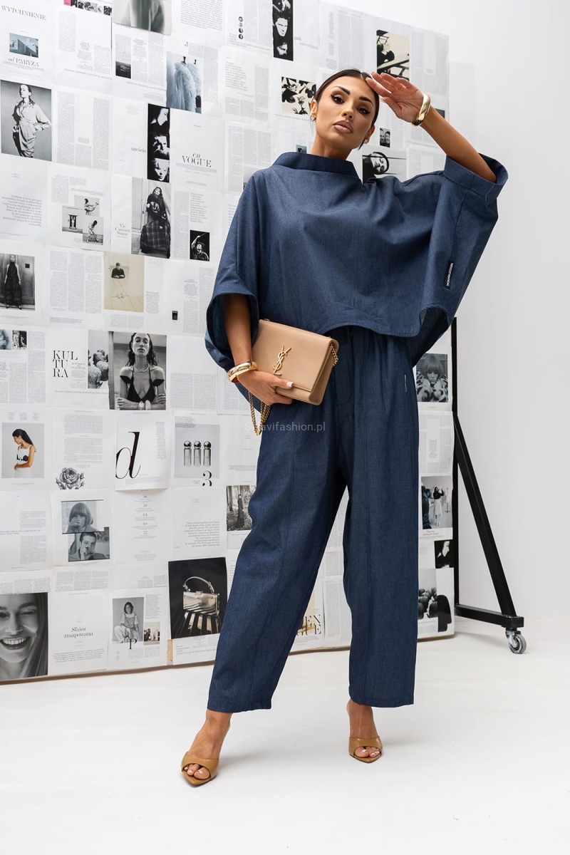 Bluzka Kimono Jeans Miss City Official granatowa