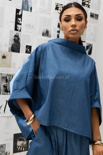 Bluzka Kimono Jeans Miss City Official niebieska