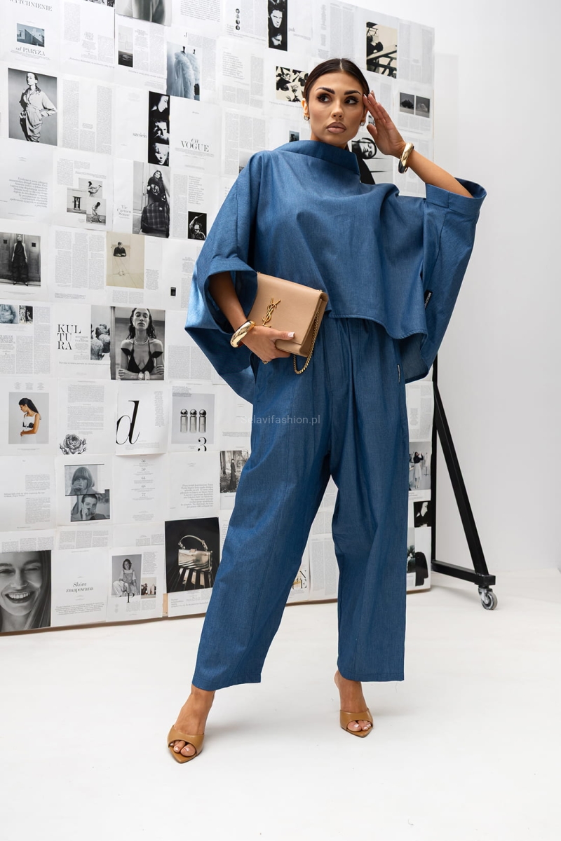 Bluzka Kimono Jeans Miss City Official niebieska