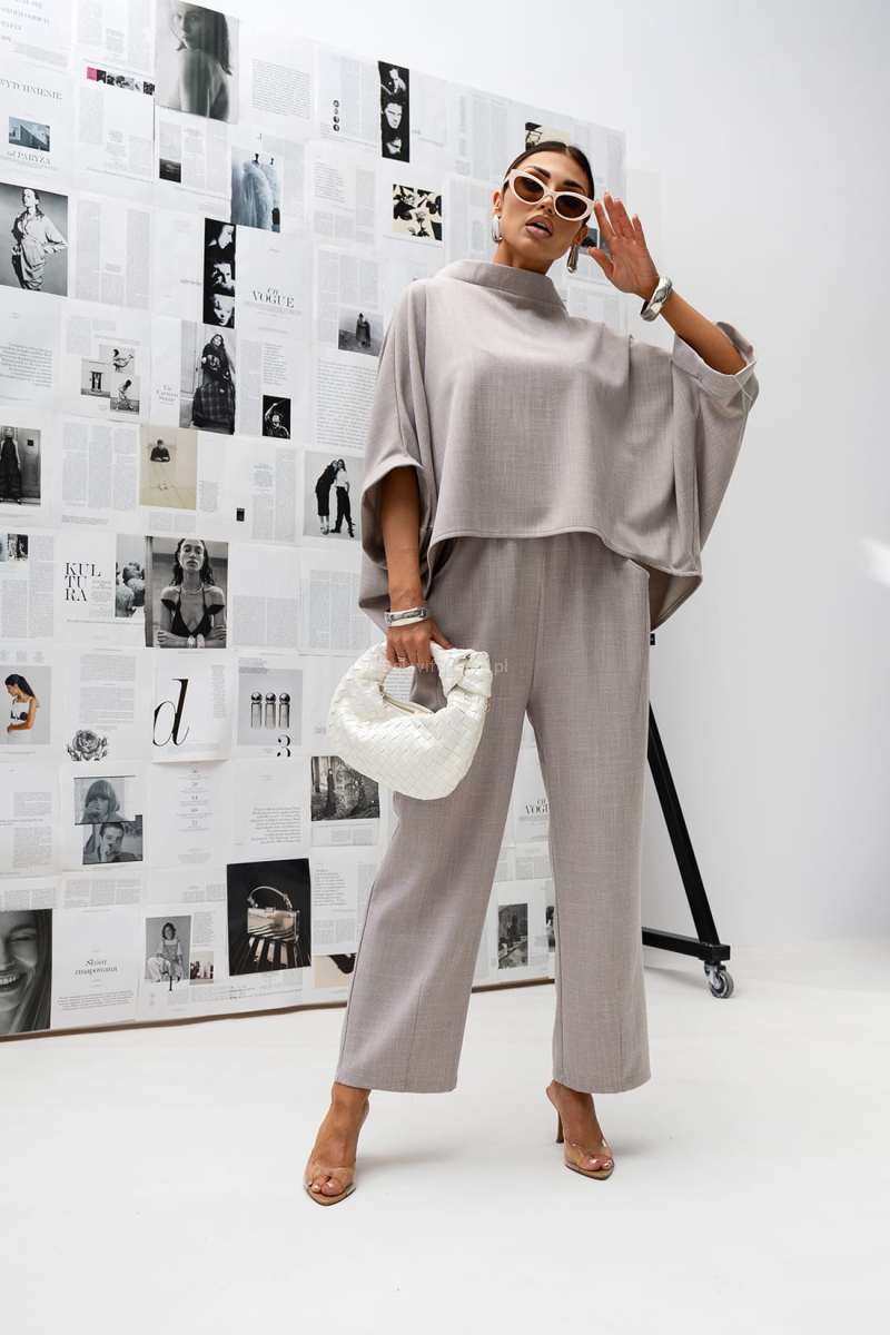 Bluzka Kimono Texture Miss City Official beżowa