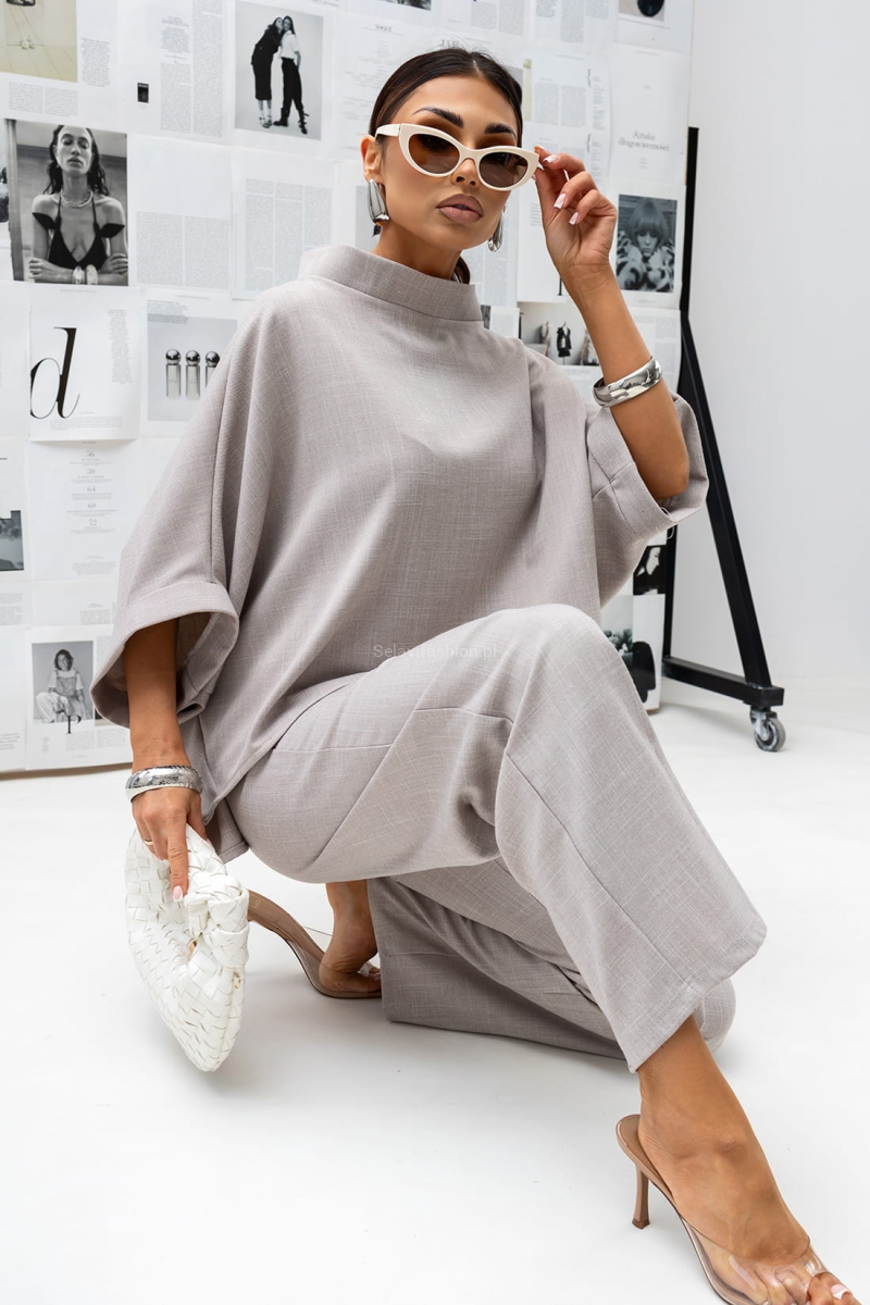 Bluzka Kimono Texture Miss City Official beżowa