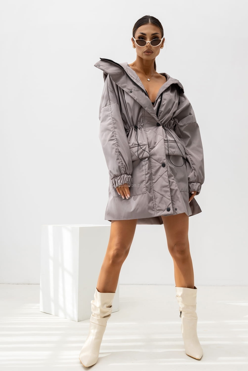 Kurtka Wildfire Miss z napisem z tyłu Miss City Official beżowa