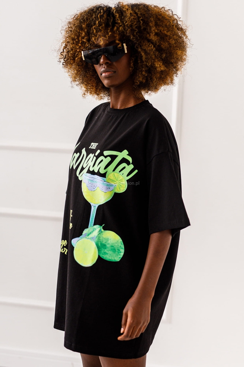 Długi t-shirt bluzka No Limits Miss City czarna