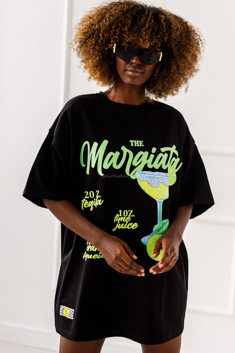 Długi t-shirt bluzka No Limits Miss City czarna