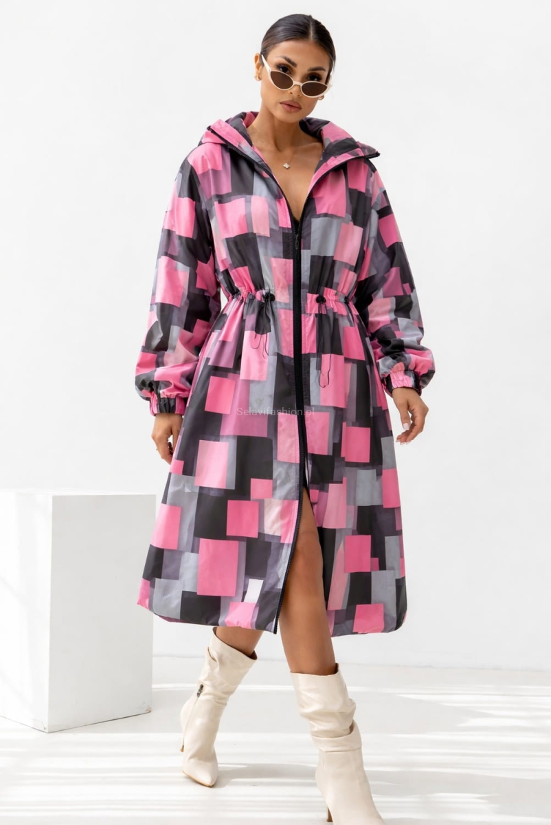 Kurtka płaszcz z kapturem Risk It All Miss City Official różowa