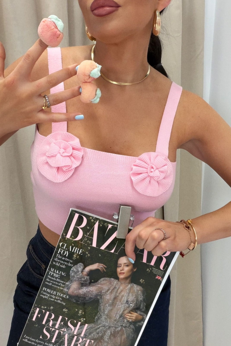 Top bluzka z kwiatuszkami LaMilla różowy