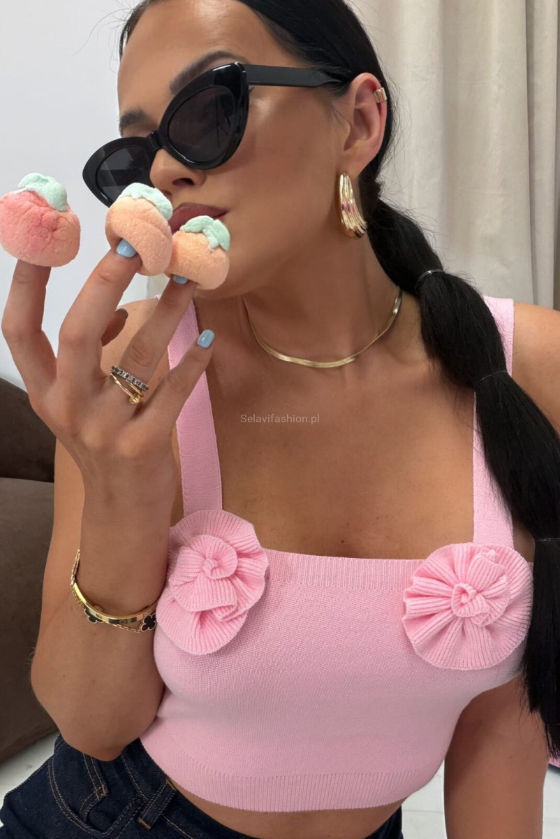 Top bluzka z kwiatuszkami LaMilla różowy