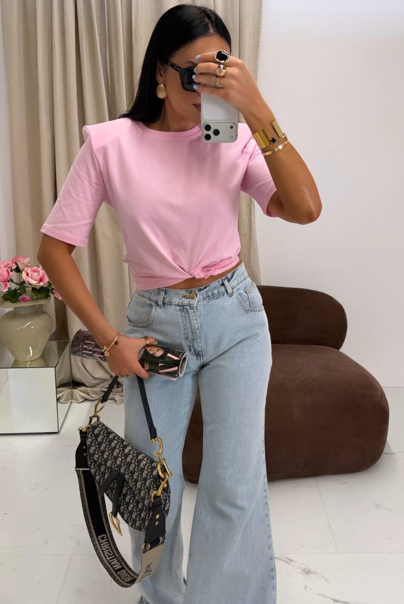 T-shirt bluzka z poduszkami La Milla różowa