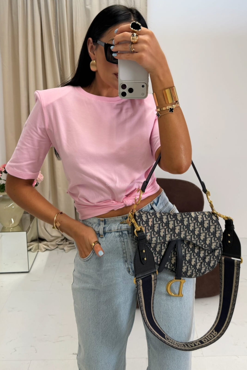 T-shirt bluzka z poduszkami La Milla różowa