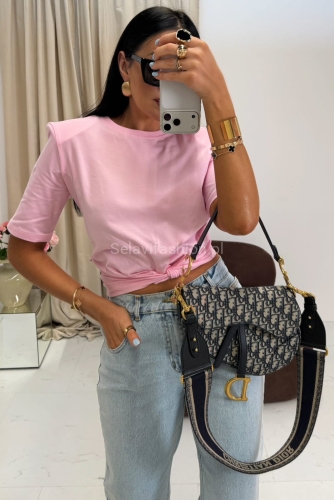 T-shirt bluzka z poduszkami La Milla różowa